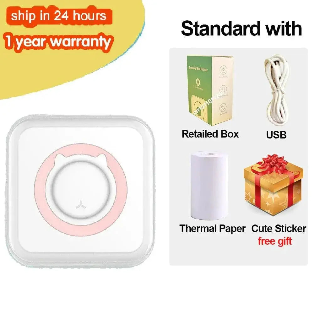 Mini Thermal Printer Wireless Photo Label Memo Printing
