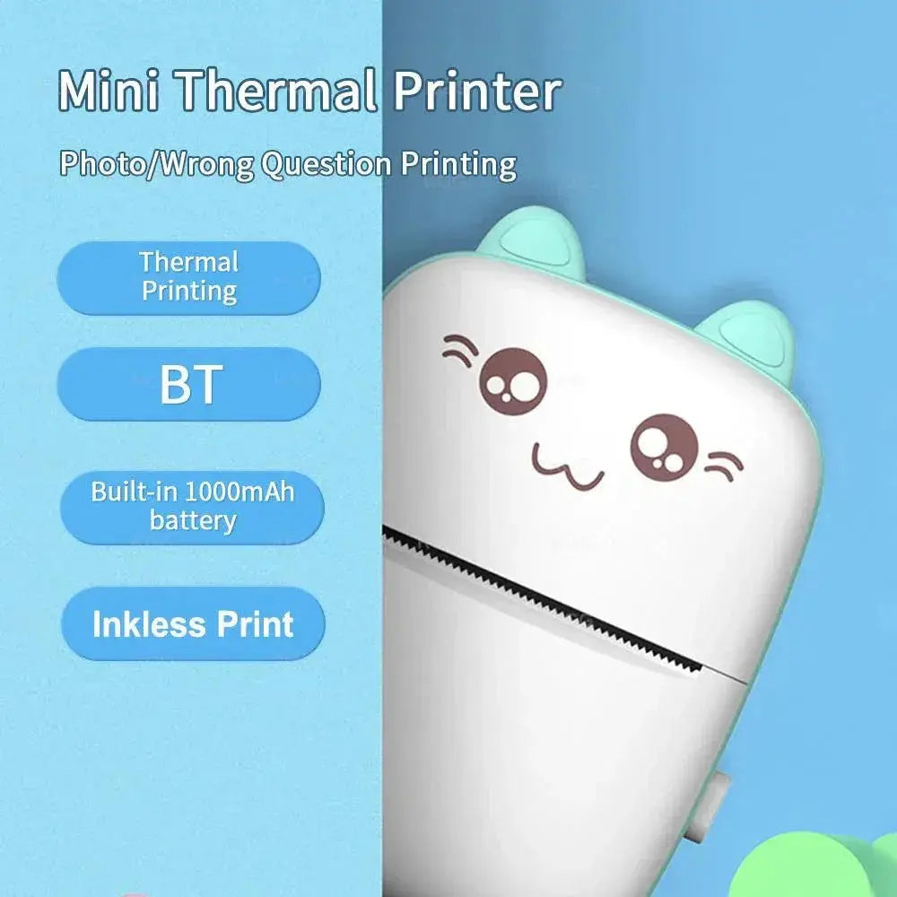 Mini Thermal Printer Wireless Photo Label Memo Printing