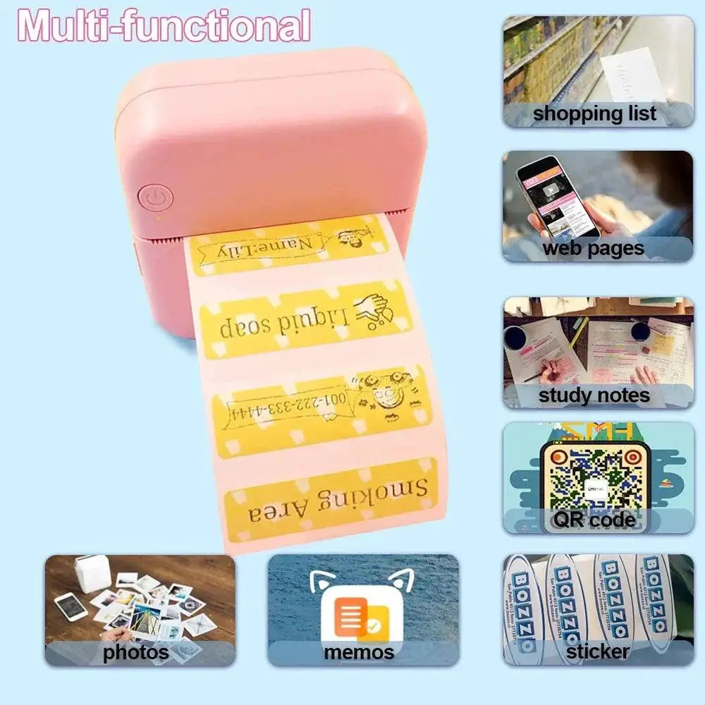 Mini Thermal Printer Wireless Photo Label Memo Printing