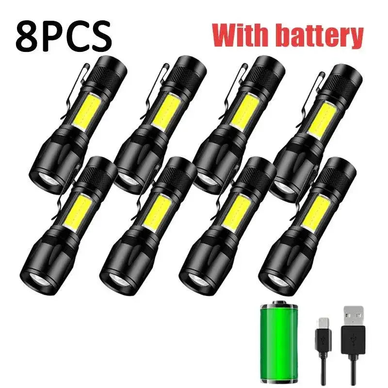 Mini Torch LED Flashlight for Outdoor Use Rechargeable