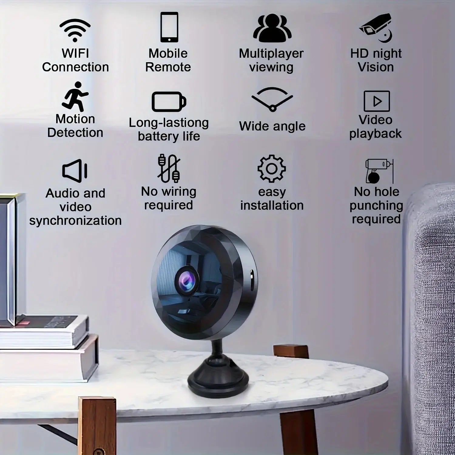 Mini WiFi Camera 1080P HD Wireless Security Camera Night Vision Home Monitoring