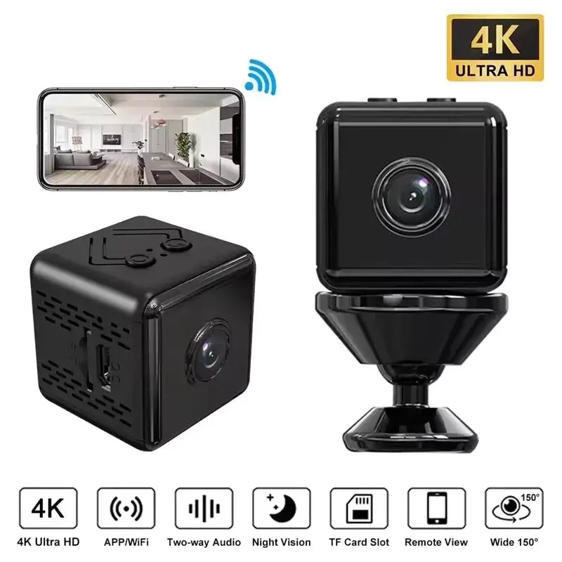Mini WiFi Camera 4K Full HD Night Vision Hidden Cam With Motion Detection