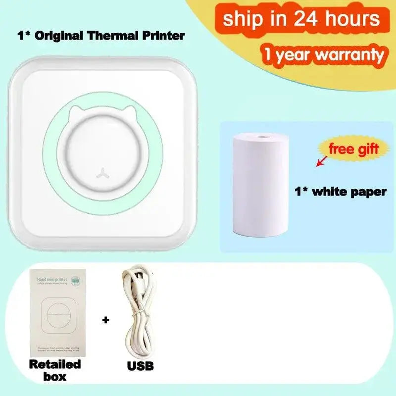 Mini Wireless Thermal Printer High Resolution Bluetooth