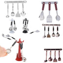 Miniature Dollhouse Cooking Utensils Set Metal Kitchen