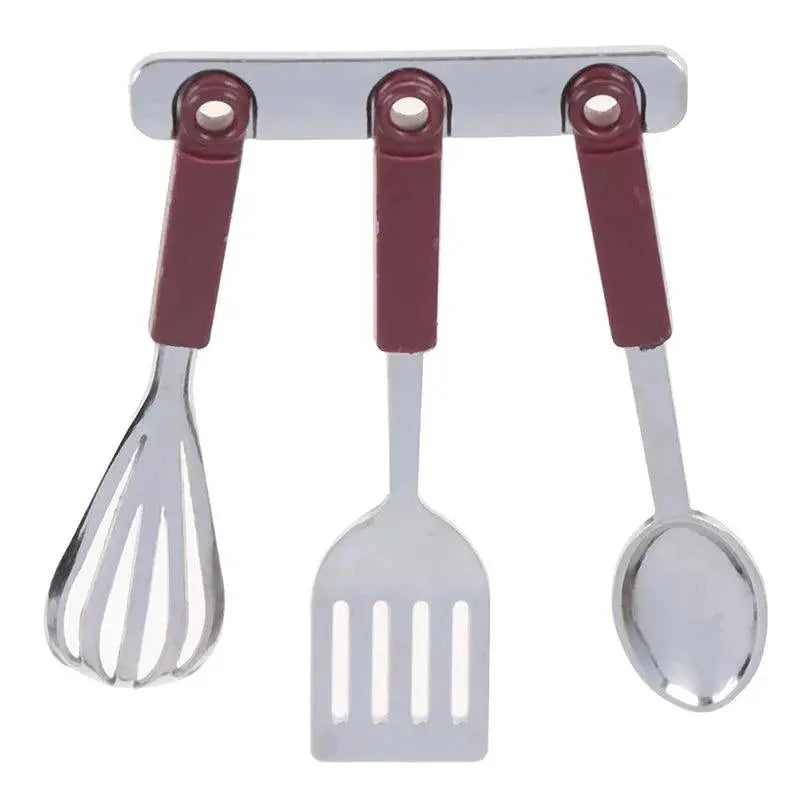Miniature Dollhouse Cooking Utensils Set Metal Kitchen