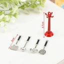 Miniature Dollhouse Cooking Utensils Set Metal Kitchen