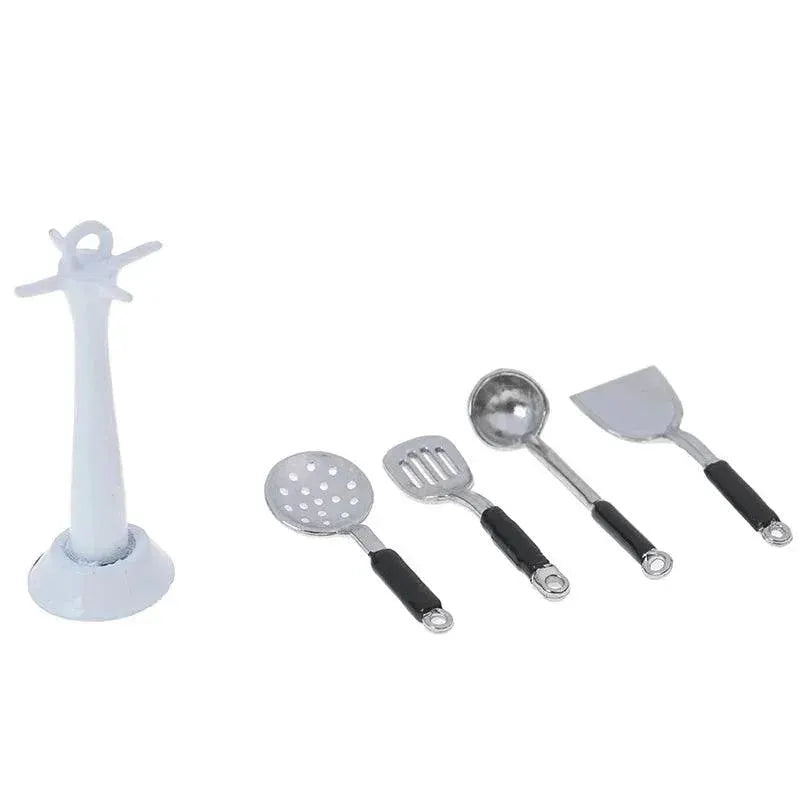 Miniature Dollhouse Cooking Utensils Set Metal Kitchen