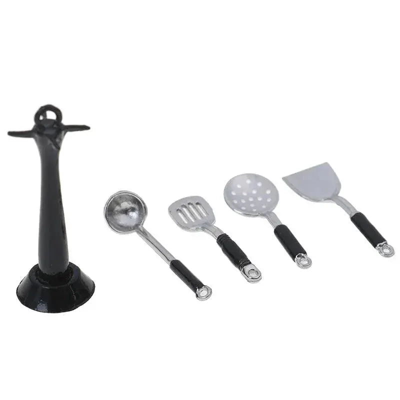 Miniature Dollhouse Cooking Utensils Set Metal Kitchen