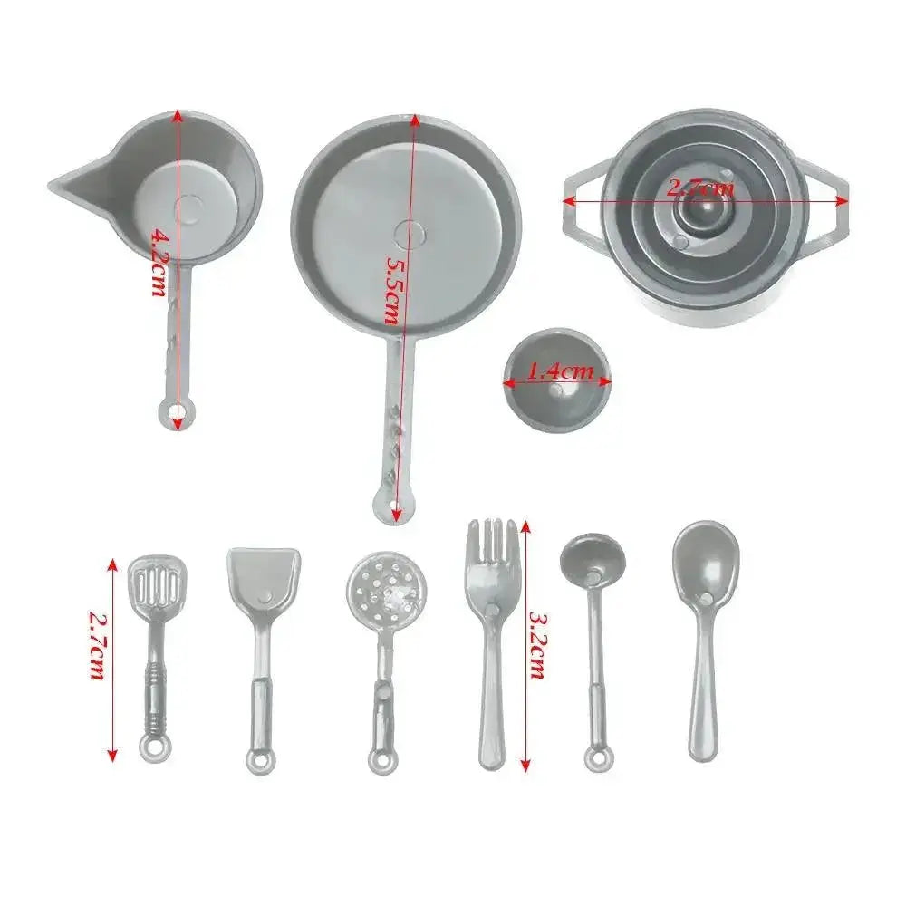 Miniature 1 To 12 Scale Dollhouse Cookware Set 10 11 Pieces