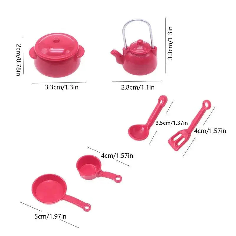 Miniature Dollhouse Kitchen Cookware Set 1 to 12 Scale