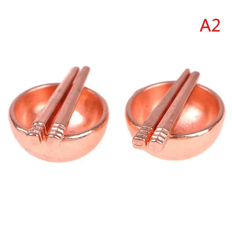 Miniature Rose Gold Cooking Set For 1 To 12 Scale Dollhouse