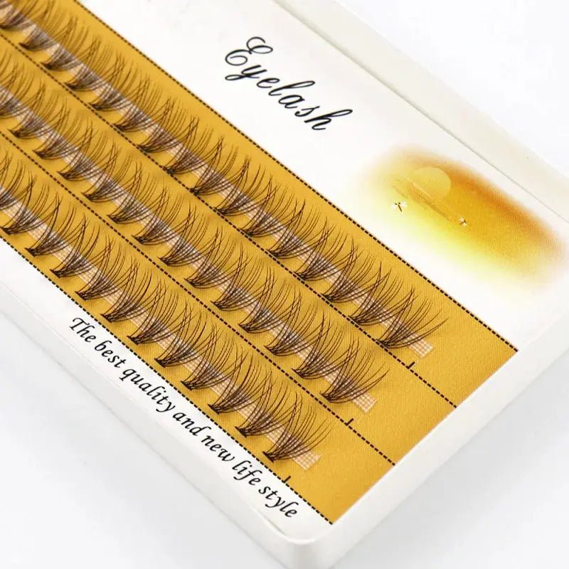 Mink Eyelashes Box 60 Bunches Natural 3D Russian Lashes Clusters Glam Look