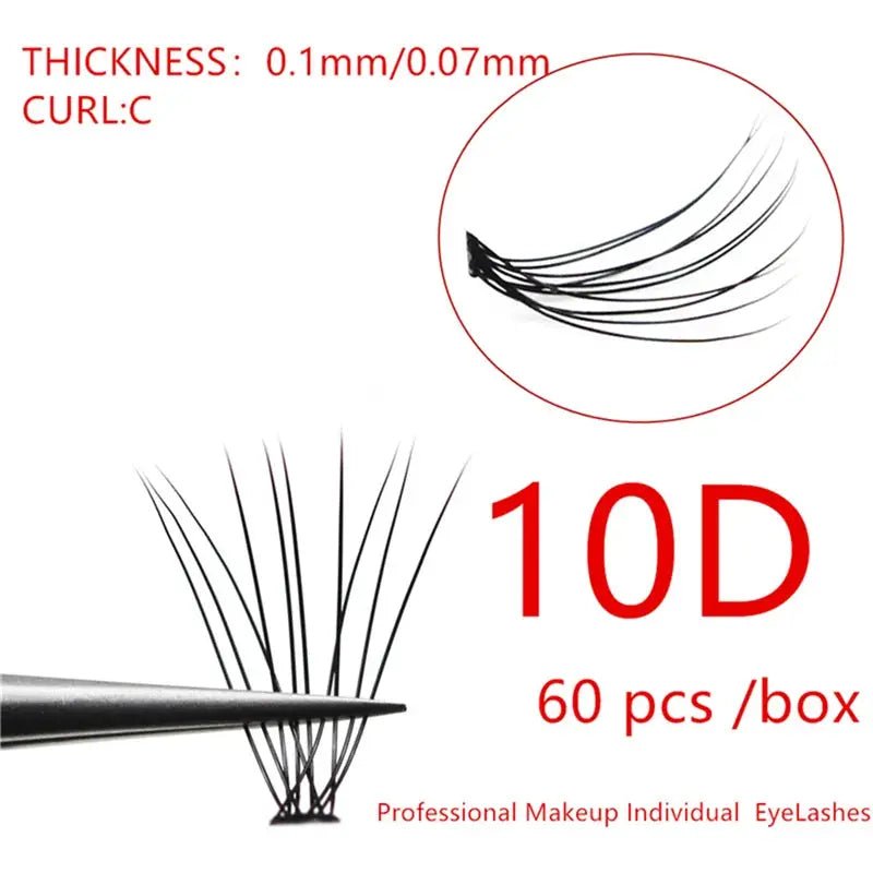Mink Eyelashes Box 60 Bunches Natural 3D Russian Lashes Clusters Glam Look