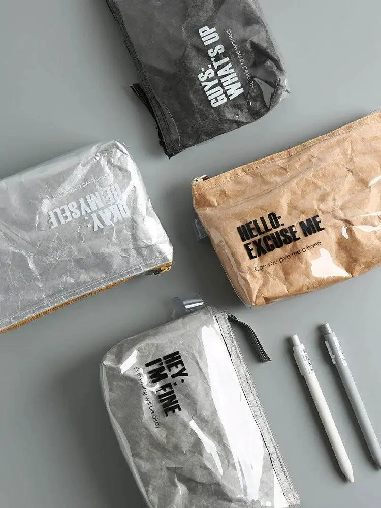 Retro Tyvek Pencil Bag Japanese Style Creative Stationery