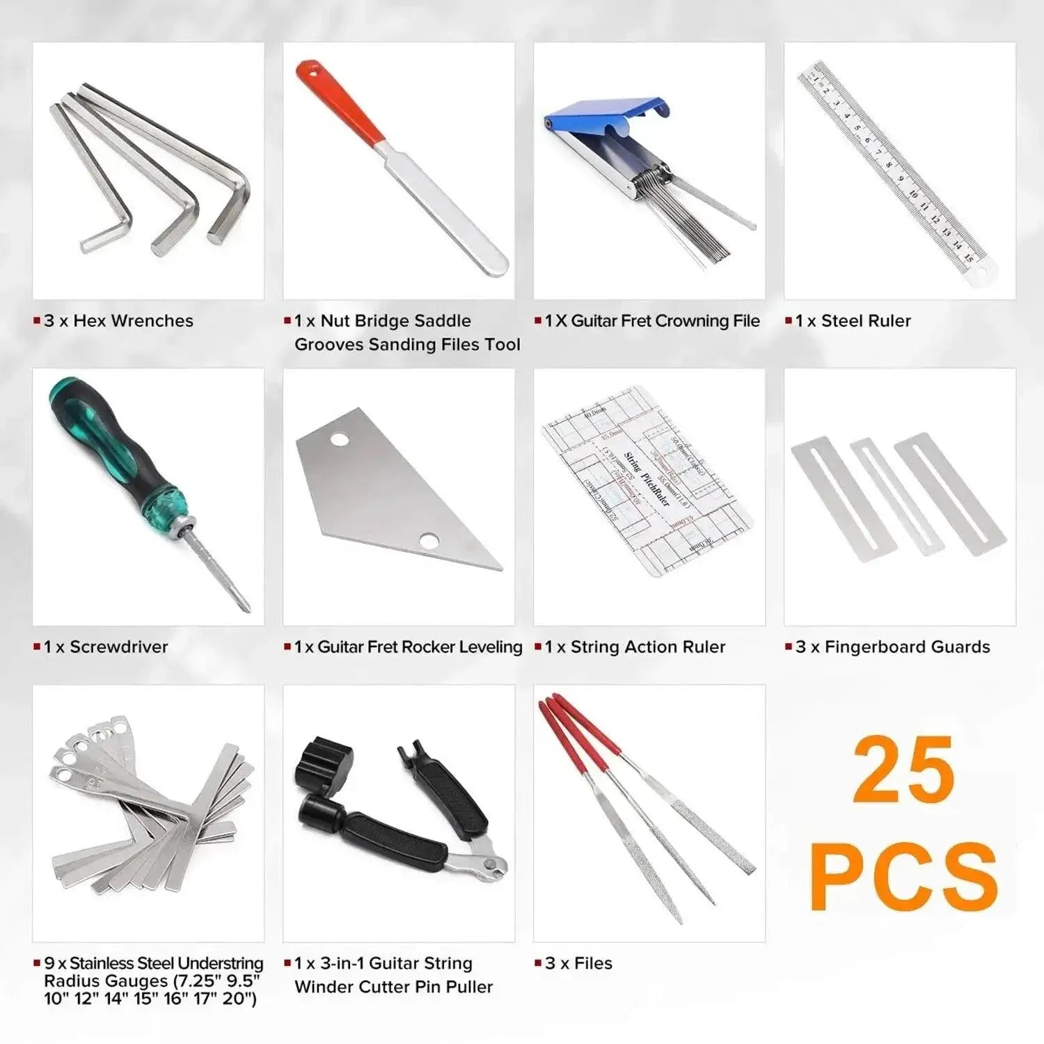 Miwayer 25 72 Guitar Repair Tools Kit With Carry Bag