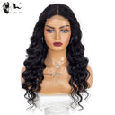 Mixed Human Hair Loose Wave Kinky Lace Wig Chic Glamour