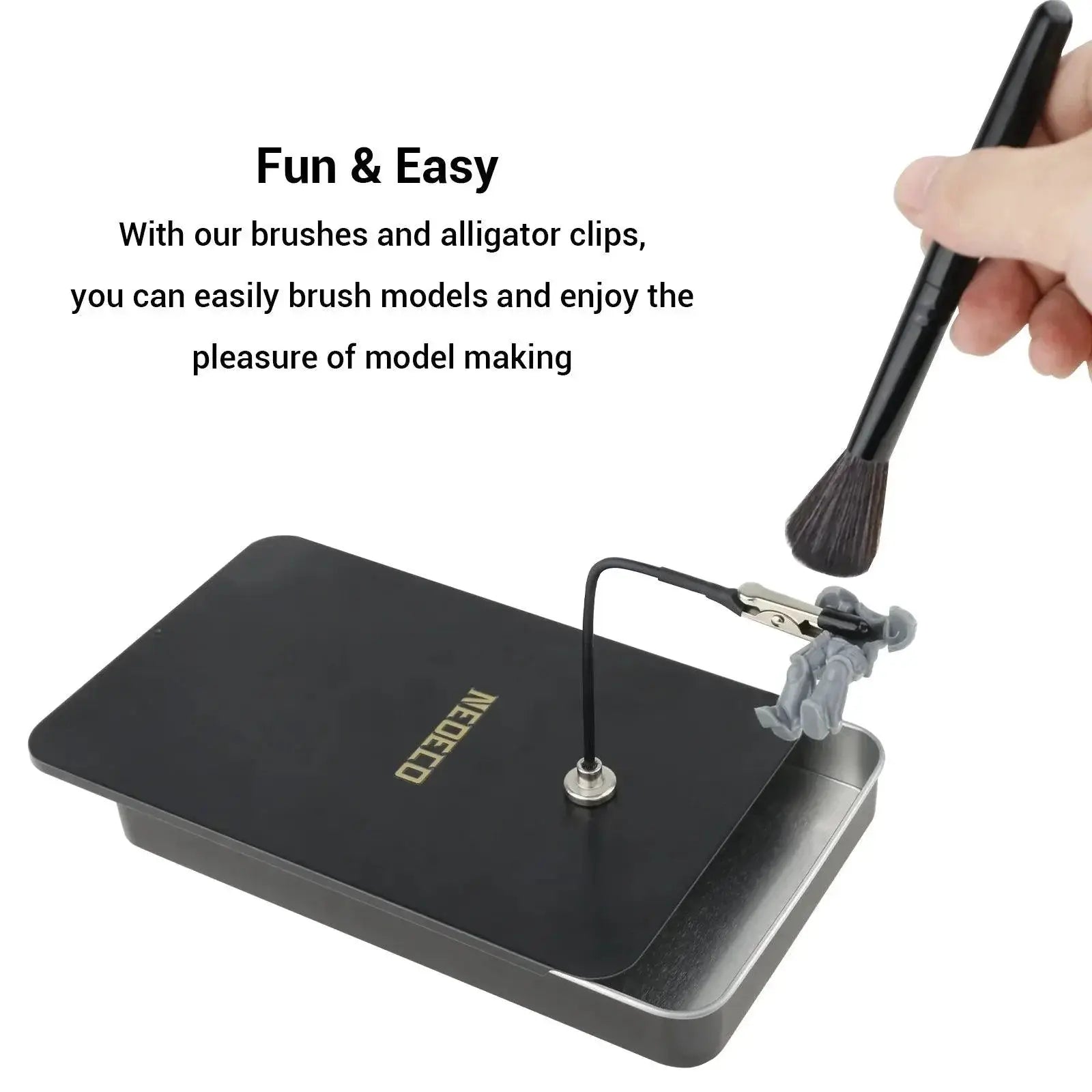 Model Painting Stand Base Holder With 12 Piece Clip Set