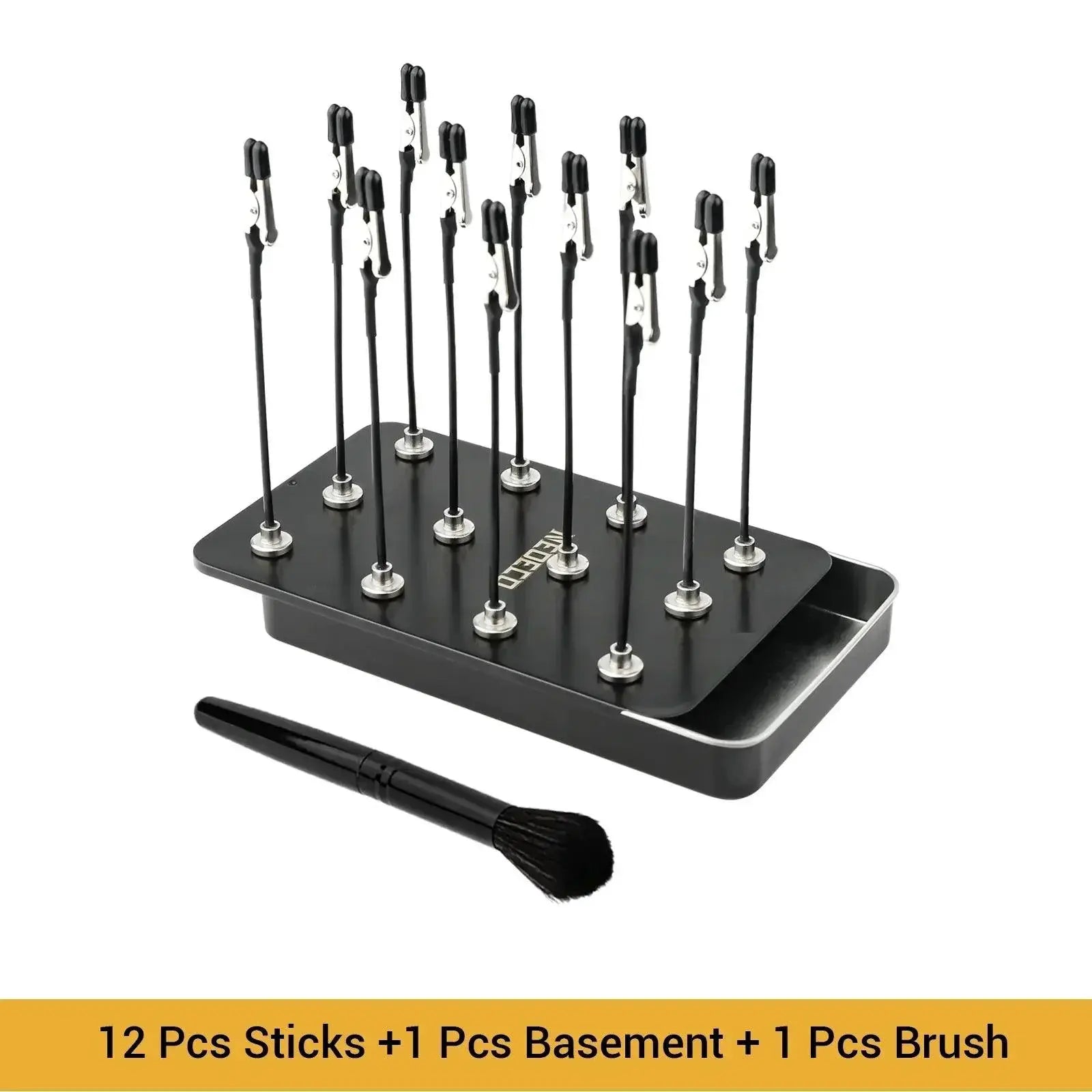 Model Painting Stand Base Holder With 12 Piece Clip Set