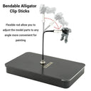 Model Painting Stand Base Holder With 12 Piece Clip Set