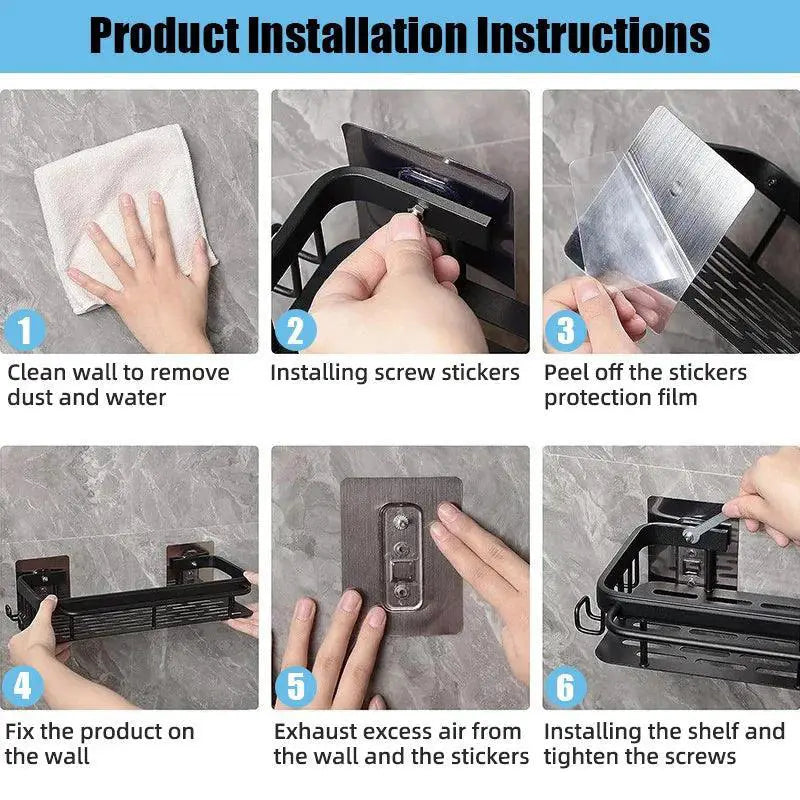 Modern Bathroom Corner Shelf Space Saving Storage Rack