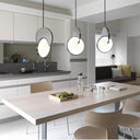 Modern Moon Round Ring Lamp Led Pendant Lights Fixture