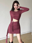 Modern Women's Hollow-out Slim Dress Chic Style Comfort