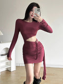 Modern Women's Hollow-out Slim Dress Chic Style Comfort