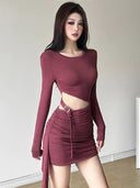 Modern Women's Hollow-out Slim Dress Chic Style Comfort