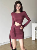 Modern Women's Hollow-out Slim Dress Chic Style Comfort