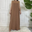 Modest Abaya Femme Elegant Sleeveless Muslim Dress Sizes S to 2XL