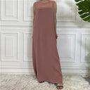 Modest Abaya Femme Elegant Sleeveless Muslim Dress Sizes S to 2XL