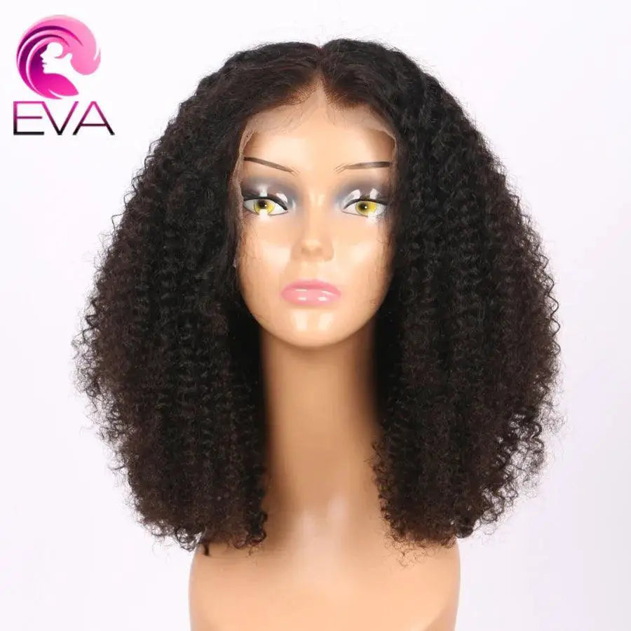 Mongolian Afro Kinky Curly HD Lace Front Wig Remy Hair