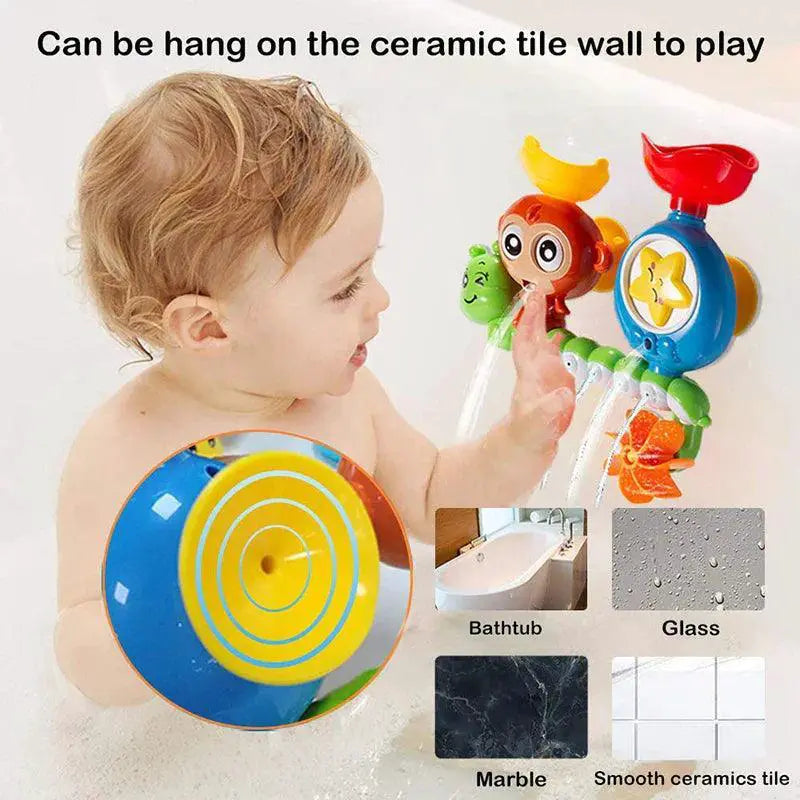 Monkey Caterpillar Bath Toy Interactive Water Games Fun