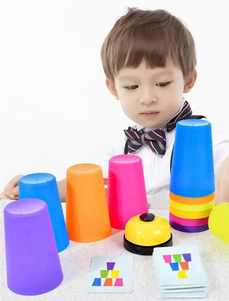 Montessori Stack Cup Game Educational Color Logic Training