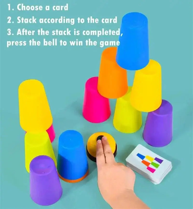 Montessori Stack Cup Game Educational Color Logic Training