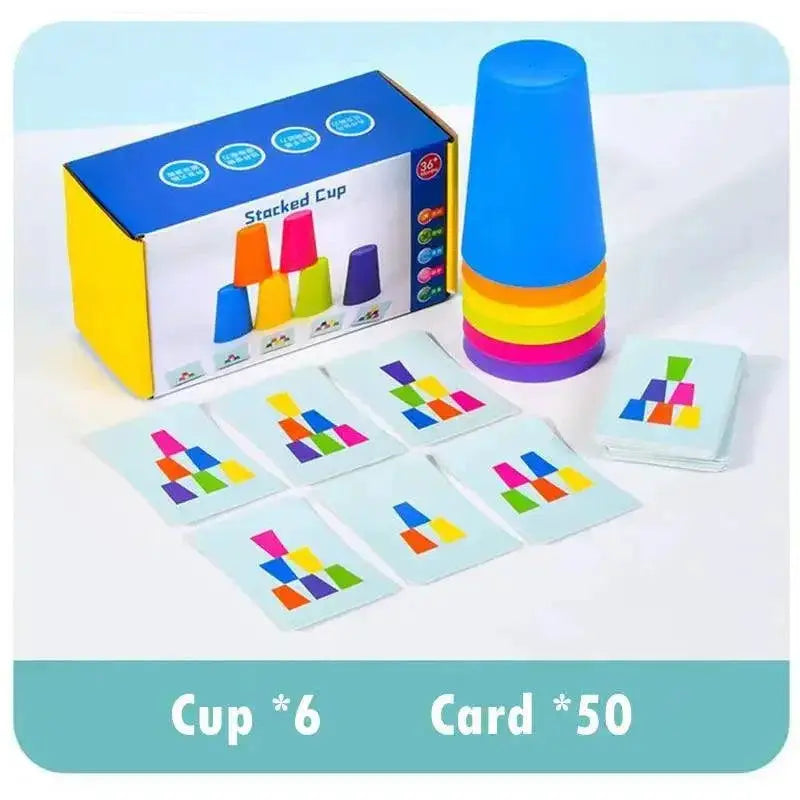 Montessori Stack Cup Game Educational Color Logic Training
