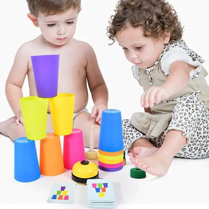 Montessori Stack Cup Game Educational Color Logic Training