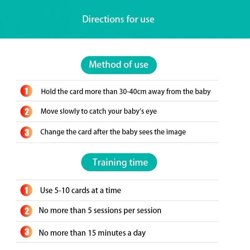Montessori High Contrast Visual Stimulation Cards For Babies