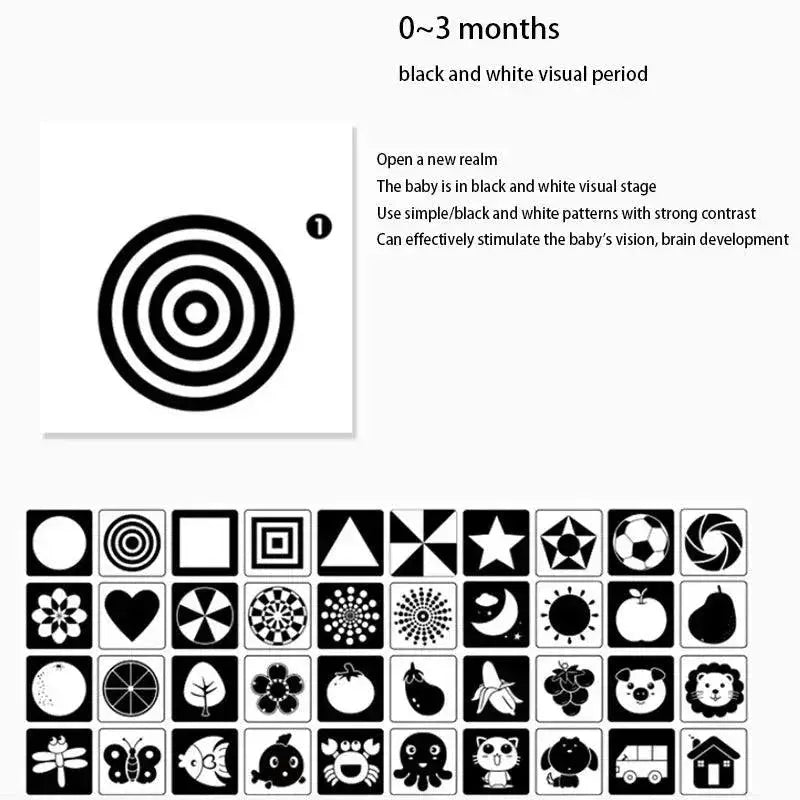 Montessori High Contrast Visual Stimulation Cards For Babies