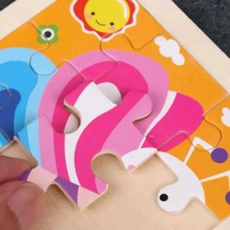 Montessori Wooden Dinosaur Transportation Puzzles For Kids