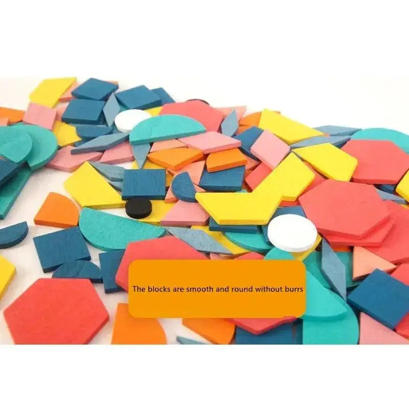 Montessori Wooden Geometric Shape Puzzle Set for Kids Fun