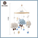 Montessori Wooden Rattles with Soft Felt Bear and Friends