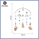 Montessori Wooden Rattles with Soft Felt Bear and Friends