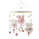 Montessori Wooden Rattles with Soft Felt Bear and Friends