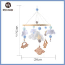 Montessori Wooden Rattles with Soft Felt Bear and Friends