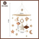 Montessori Wooden Rattles with Soft Felt Bear and Friends