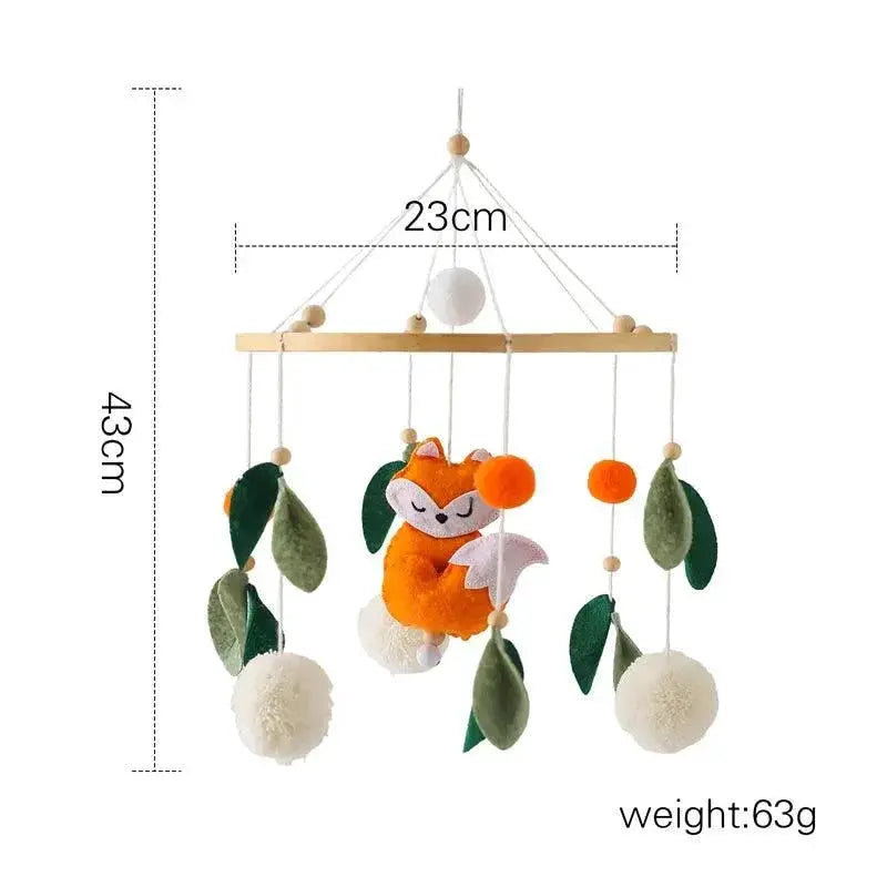 Montessori Wooden Rattles With Soft Felt Bear And Friends