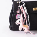 Moonbiffy Leather Pony Keychain for Keys