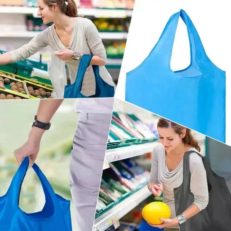 Moonbiffy Must Have Foldable Reusable Tote Bag for Travel and Shopping Eco