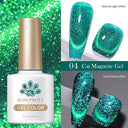 Moonlit Cat Magnetic Gel Nail Polish Sparkling White Glitter